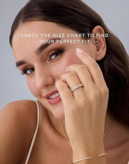 PAVOI 14K Gold Plated Solid 925 Sterling Silver CZ Simulated Diamond Stackable Ring Eternity Bands for Women